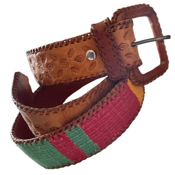 Southwestern Multi Colored Woven Women’s Leather Belt main image 8